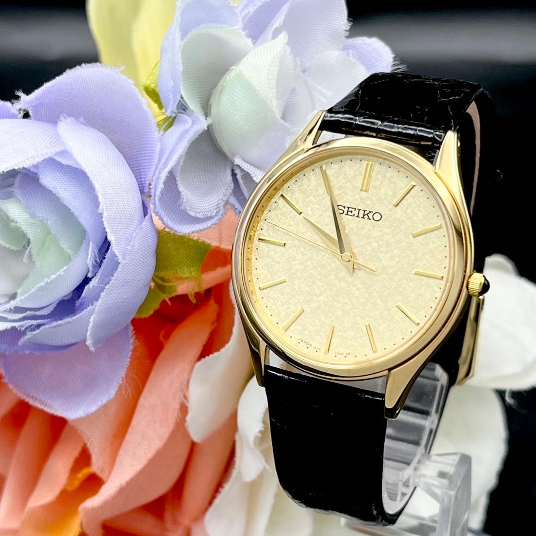 希少　稼動　腕時計　SEIKO　セイコー　ドルチェ　ゴールド　新品電池　D59