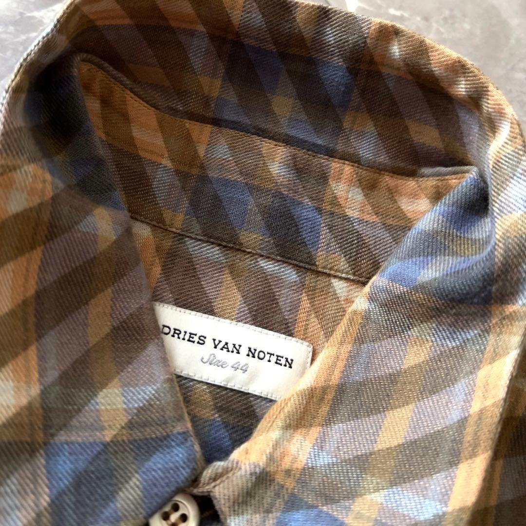 DRIES VAN NOTEN チェックシャツ サイズ44 オレンジ ブルー