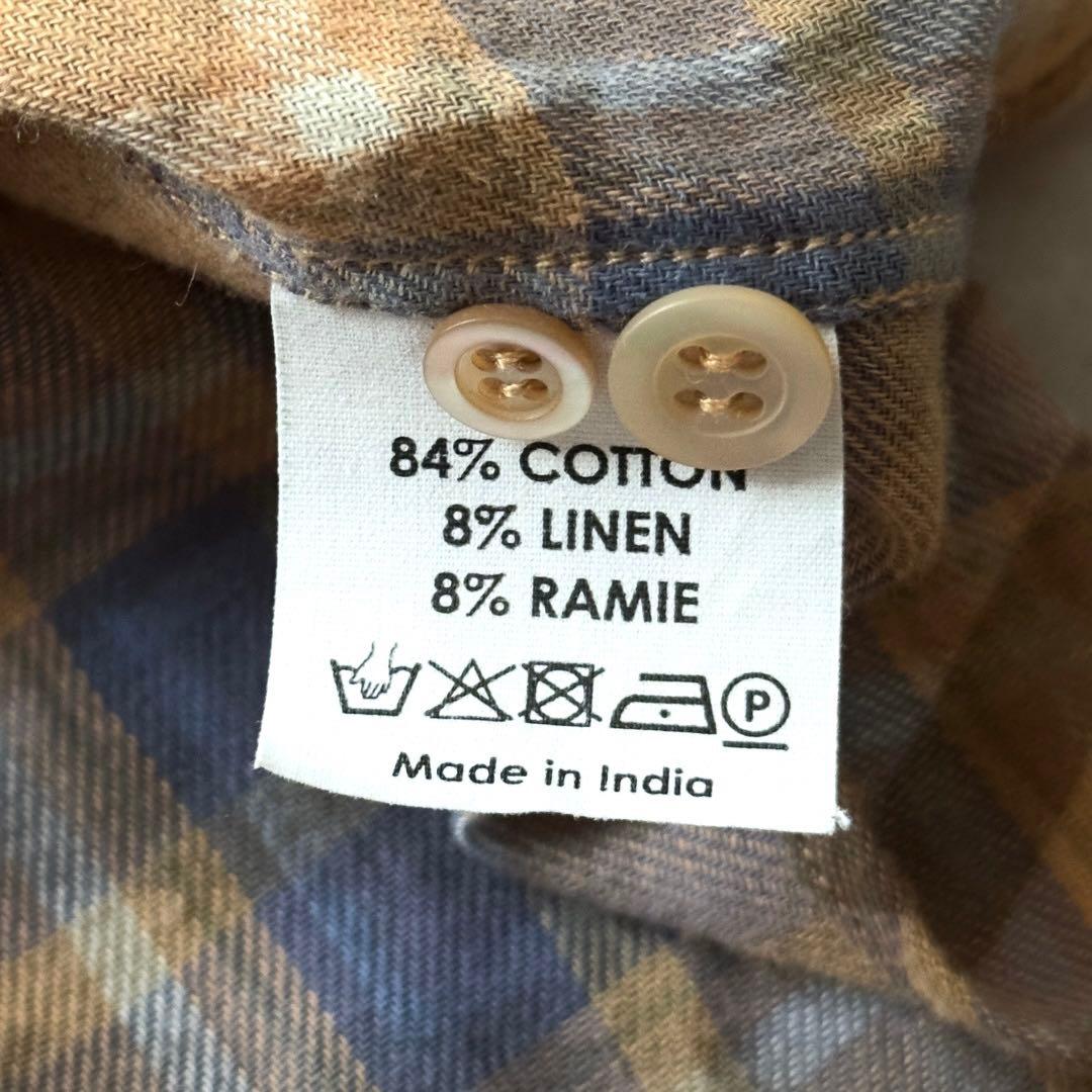 DRIES VAN NOTEN チェックシャツ サイズ44 オレンジ ブルー