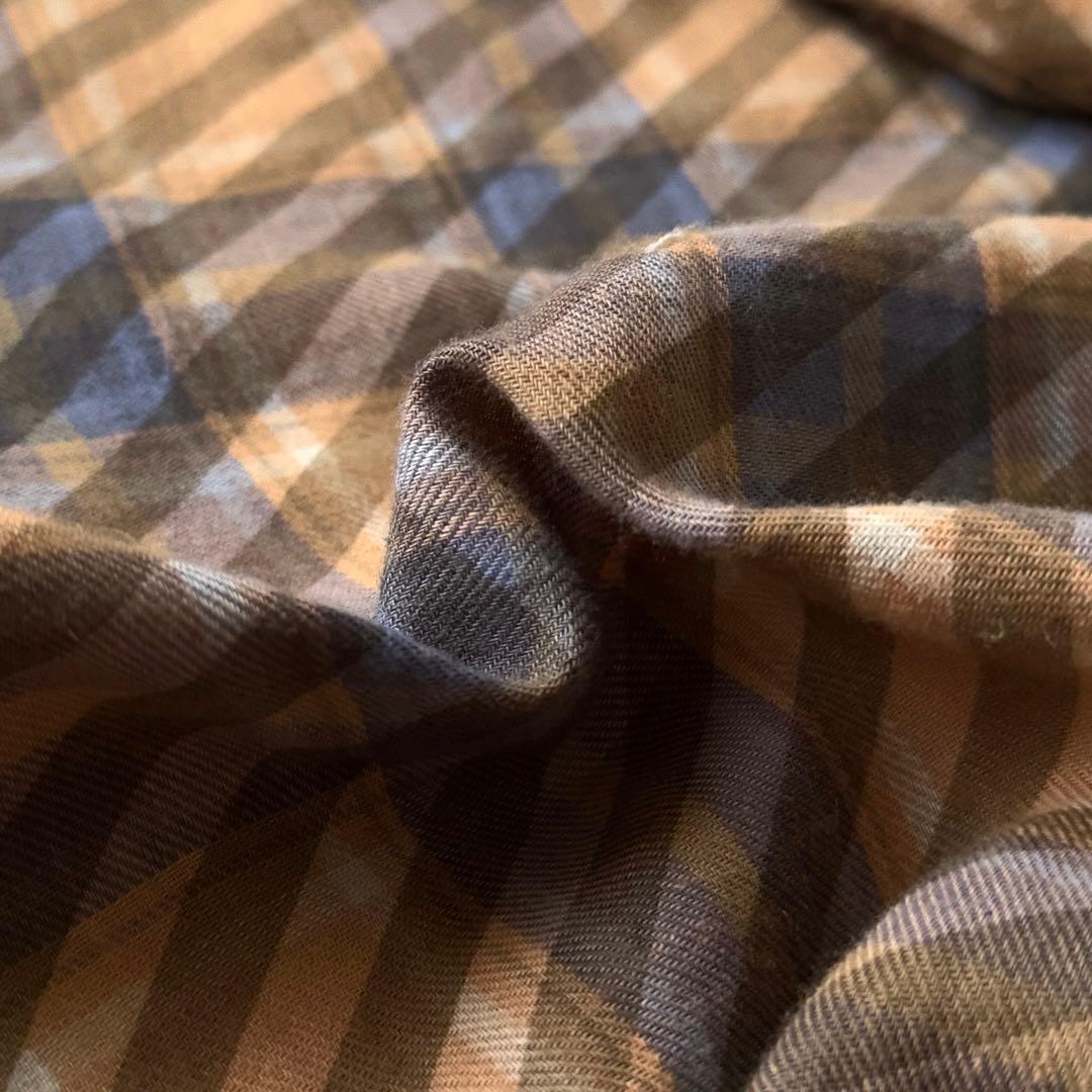 DRIES VAN NOTEN チェックシャツ サイズ44 オレンジ ブルー