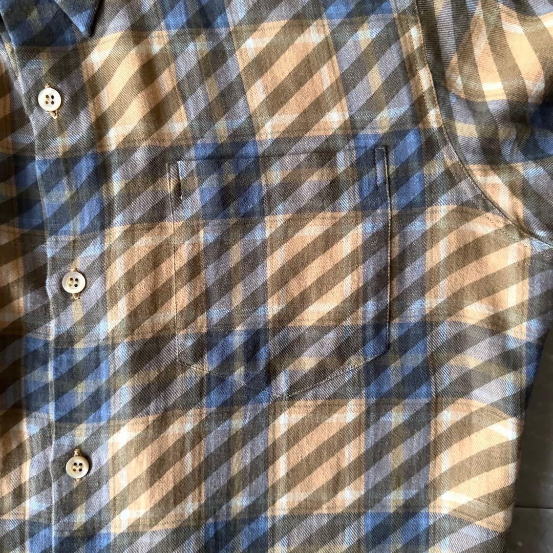 DRIES VAN NOTEN チェックシャツ サイズ44 オレンジ ブルー