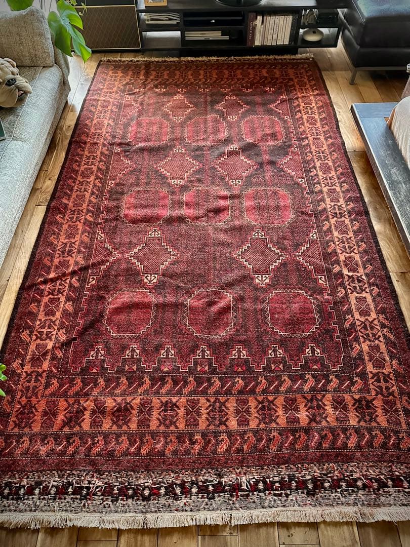 トライバルラグ　ヴィンテージラグ　バルーチ族　プリミティブアート　特大サイズ美品