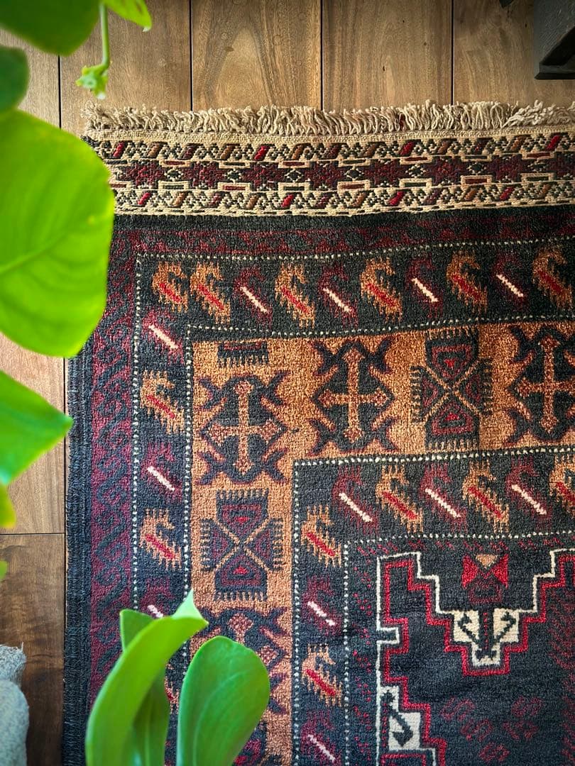 トライバルラグ　ヴィンテージラグ　バルーチ族　プリミティブアート　特大サイズ美品