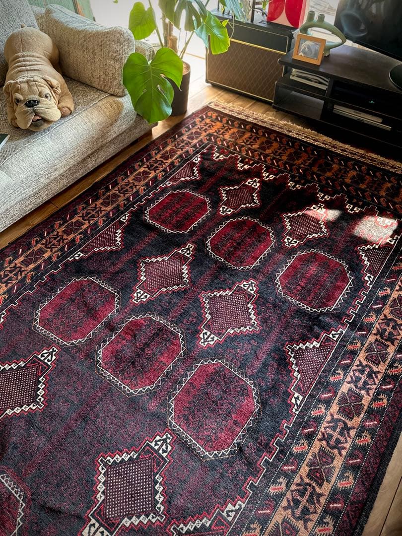 トライバルラグ　ヴィンテージラグ　バルーチ族　プリミティブアート　特大サイズ美品