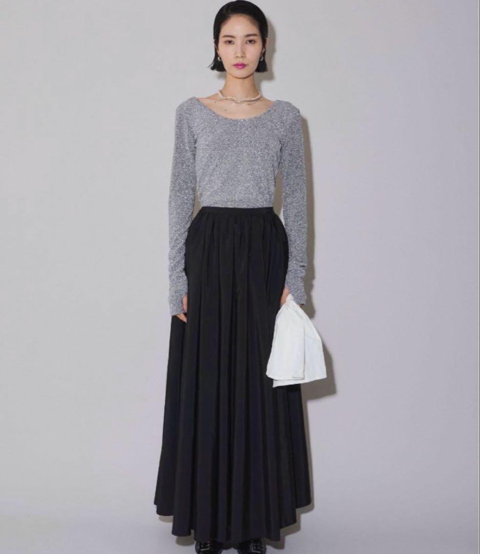 yae ボリュームタフタスカート 新品タグ付き　38 ブラック