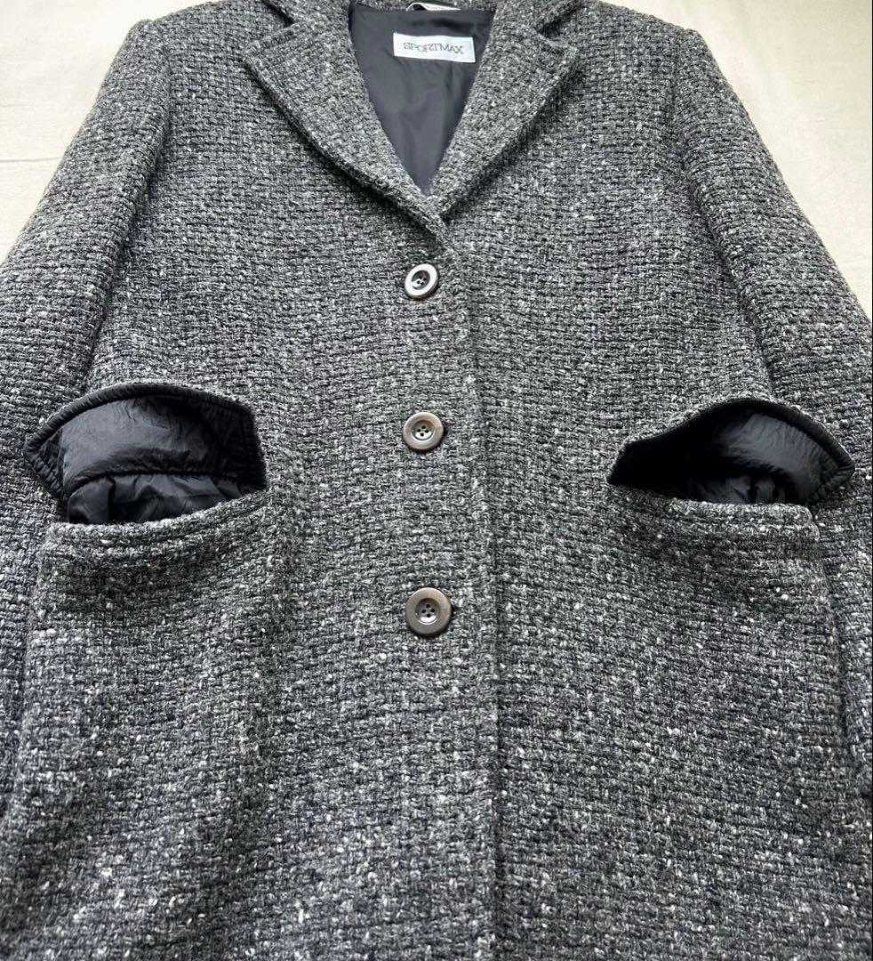 美品✨SPORTMAX イタリア製　ツイード　ロングコート マックスマーラ　40