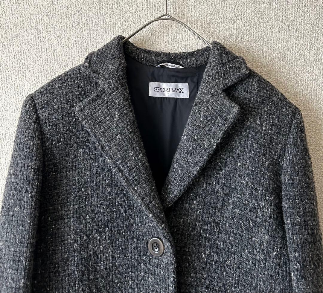 美品✨SPORTMAX イタリア製　ツイード　ロングコート マックスマーラ　40
