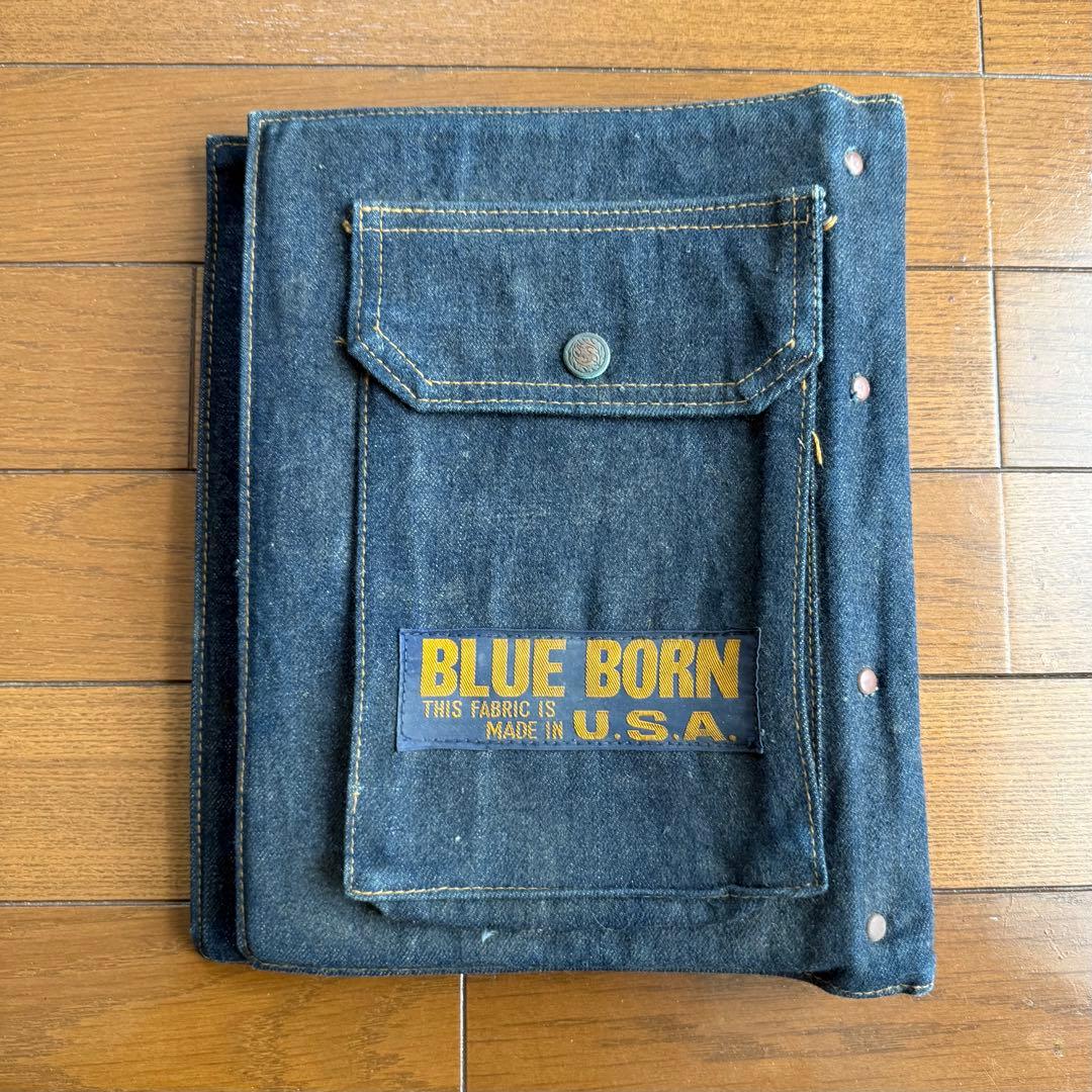 BLUE BORN デニムバインダー ポケット付き　希少　アメリカ製生地