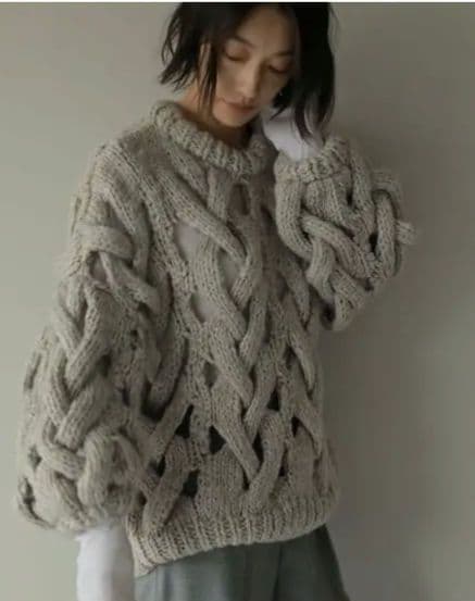 【未使用タグ付】ETRE TOKYOルーズニッティングケーブルプルオーバー