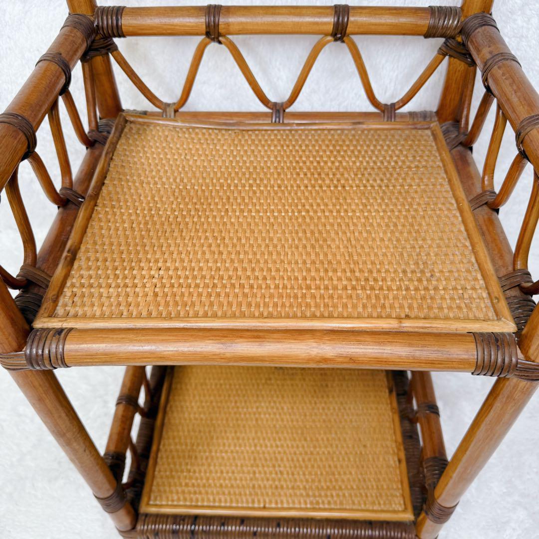 ヴィンテージ　Kazama　籐 ラタン シェルフ シェルフL　4段　自然素材