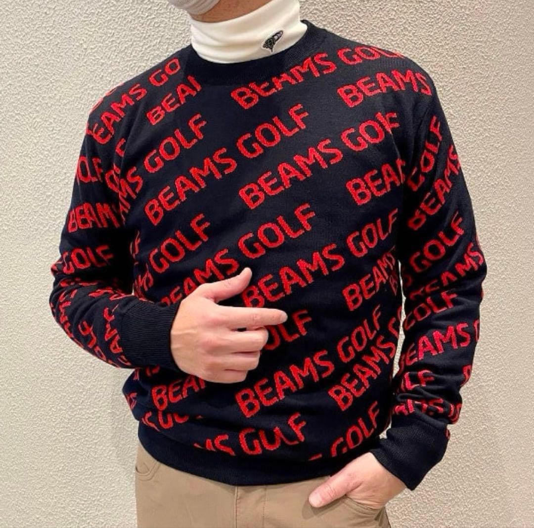 【29700円】BEAMS GOLF 斜めロゴ 総柄 M