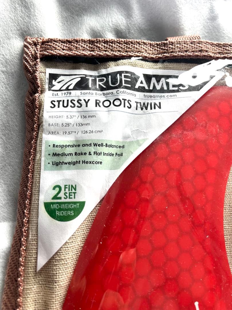 TRUE AMES STUSSY ROOTS TWIN TINTRED Sフィン