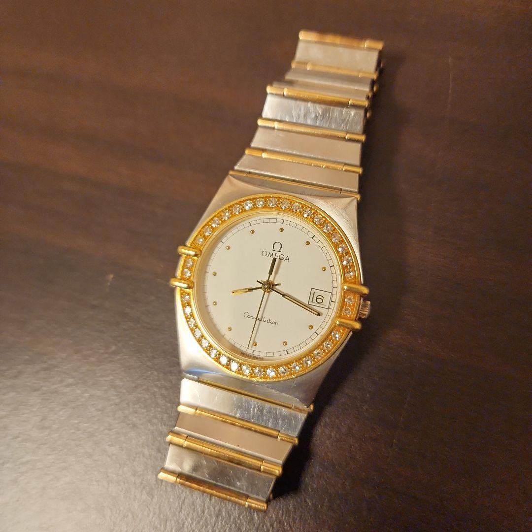 OMEGA　オメガ　コンステレーション　ダイヤ　クォーツ　メンズサイズ