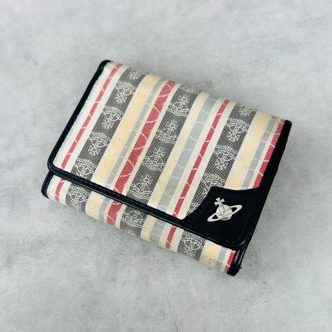 Vivienne Westwood オーブ　マルチストライプ　二つ折り財布