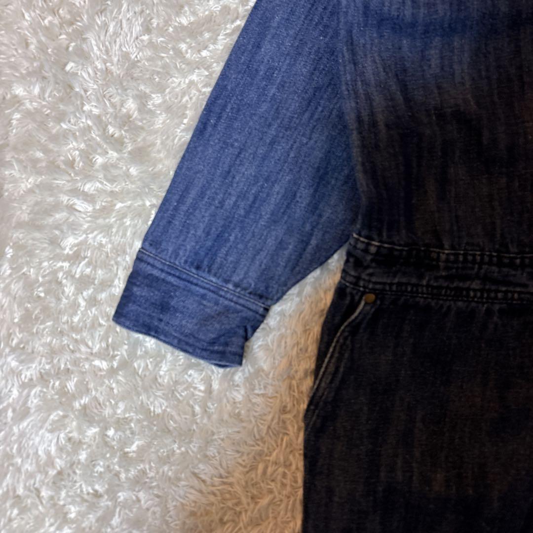 美品＊&yarn コットンリネン デニム ジャンプスーツ　オールインワン　長袖