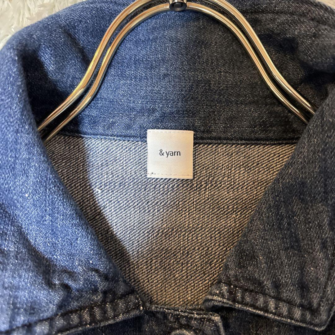 美品＊&yarn コットンリネン デニム ジャンプスーツ　オールインワン　長袖