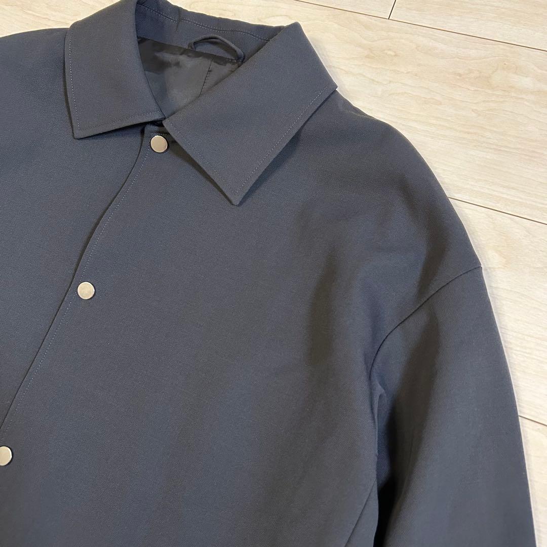 美品 PUBLIC TOKYO 含浸ウールギャバ コーチジャケット 2 グレー