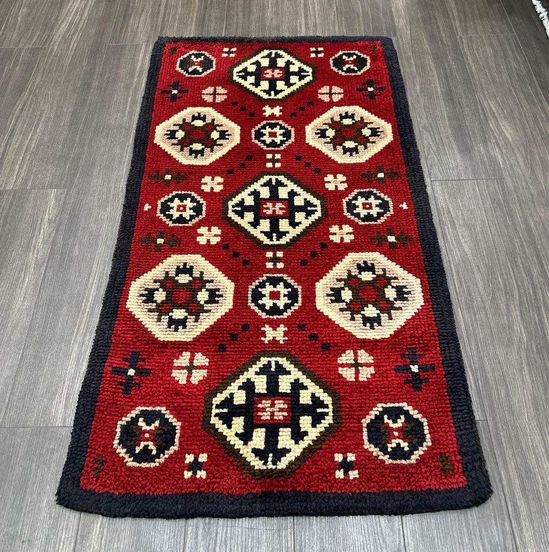 73x136cmモロッコ絨毯ふわふわウールベルベルヴィンテージラグ