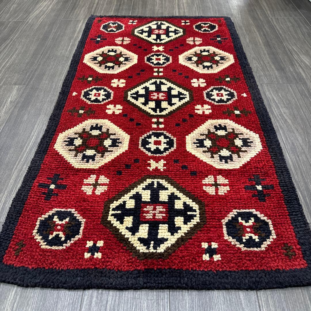 73x136cmモロッコ絨毯ふわふわウールベルベルヴィンテージラグ