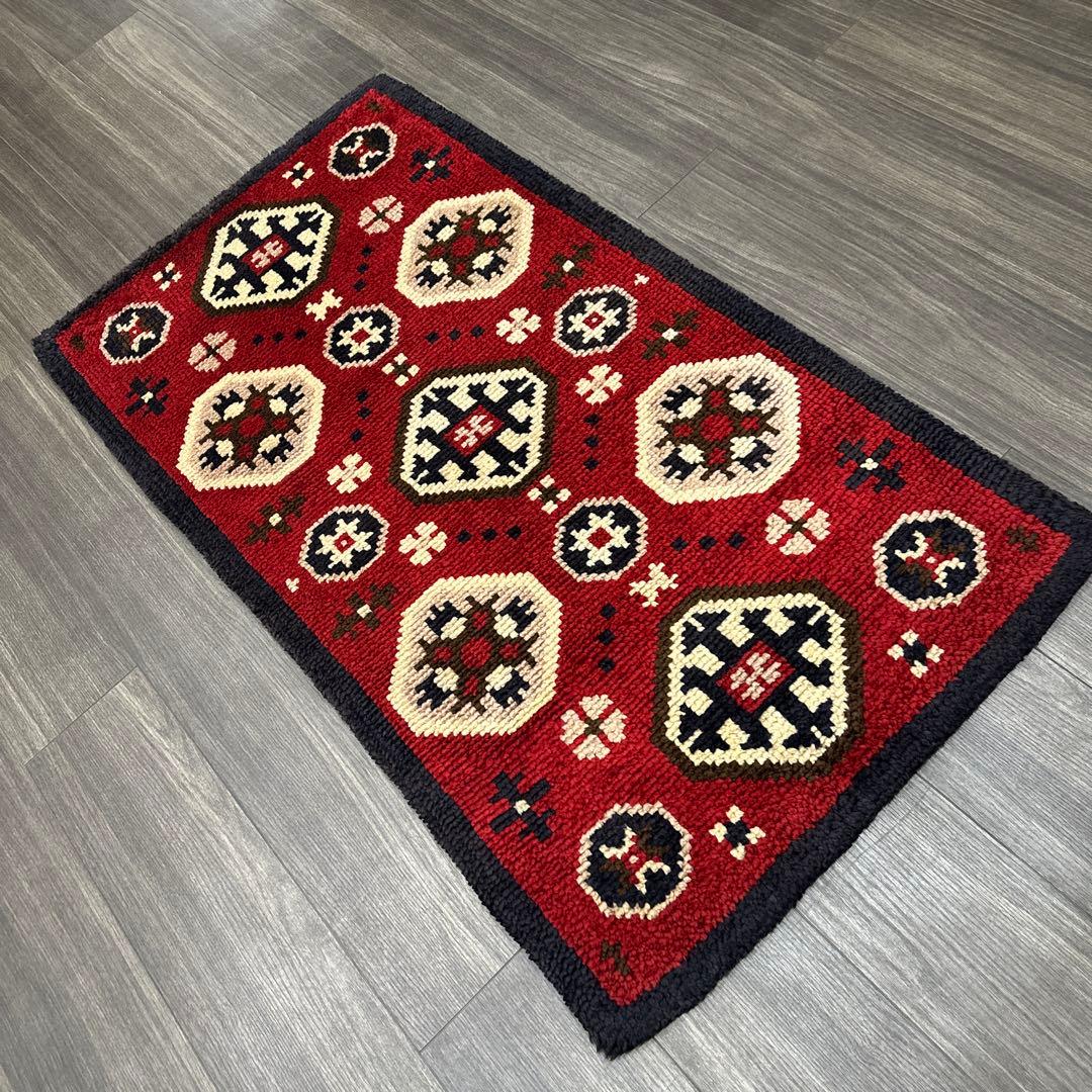 73x136cmモロッコ絨毯ふわふわウールベルベルヴィンテージラグ