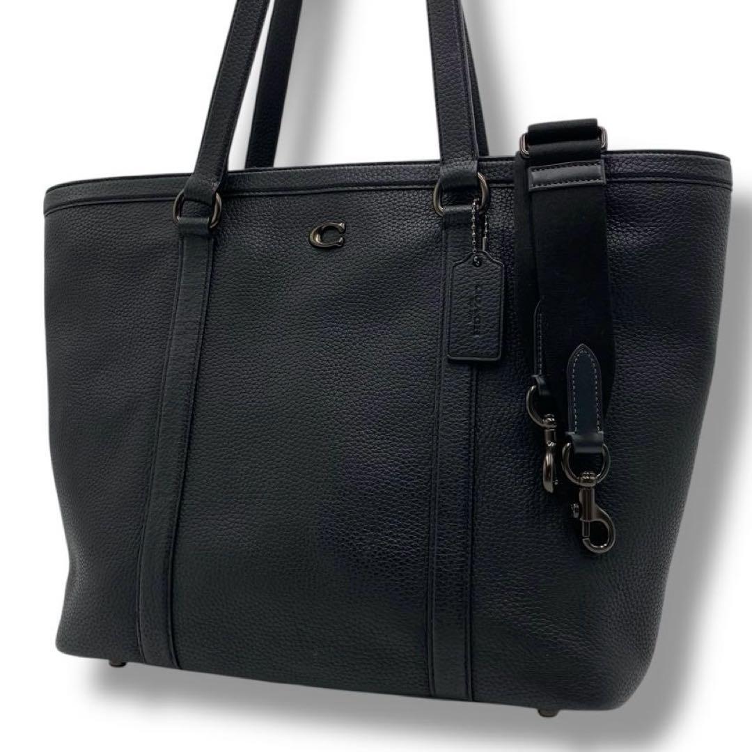 美品 COACH ゴッサム ジップ トートバッグ レザー A4 CU116 黒