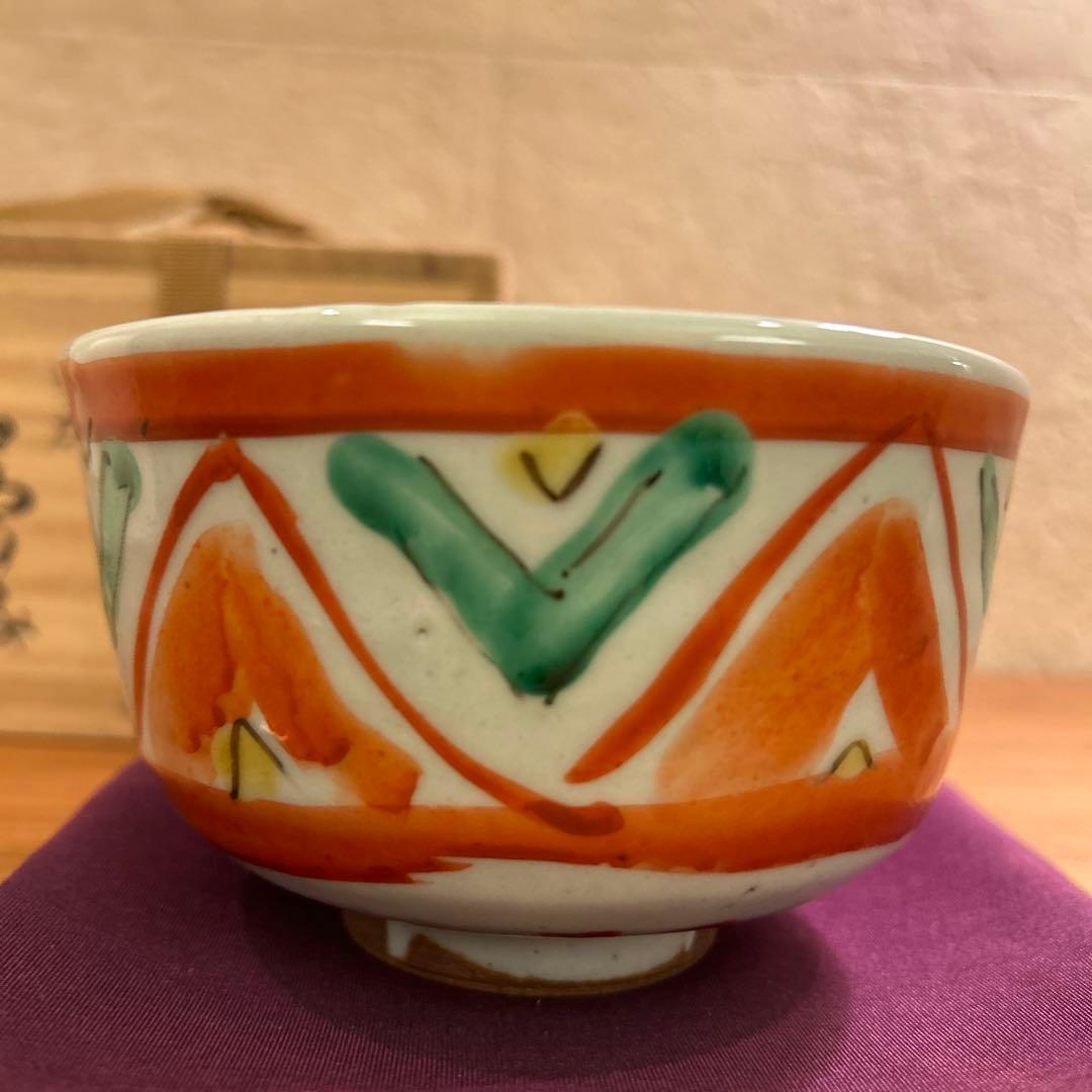 貴重 須田菁華 色絵 茶碗 検 九谷焼 茶道 検 魯山人