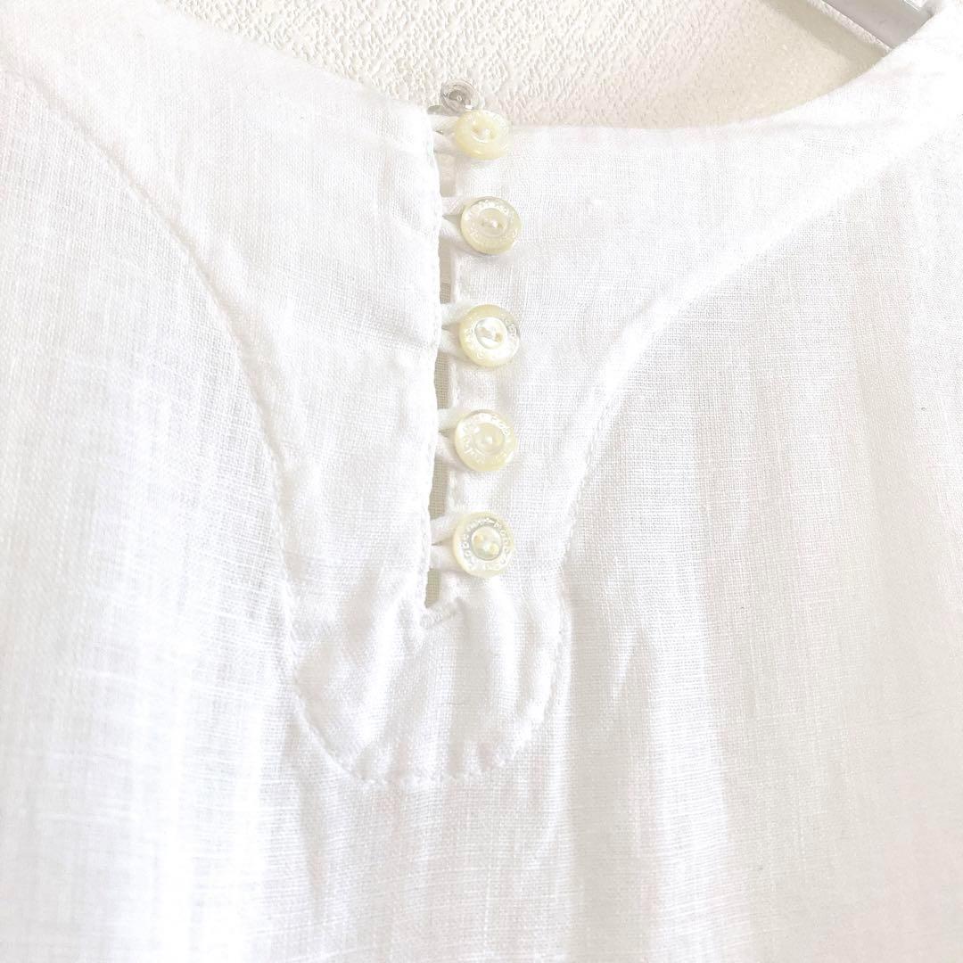2024✨ ネストローブ　リネンラッフル袖2wayブラウス　白　F