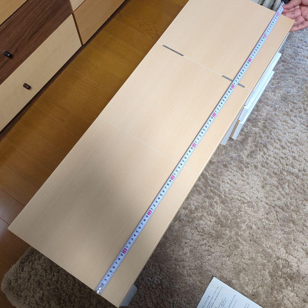 木製デスク 伸縮机　折りたたみ机　日本産　3引き出し付き 　コンパクト