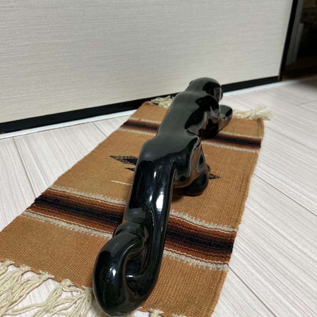 ミッドセンチュリー　ビンテージ黒ヒョウグリーンアイズ　アンティーク　50s