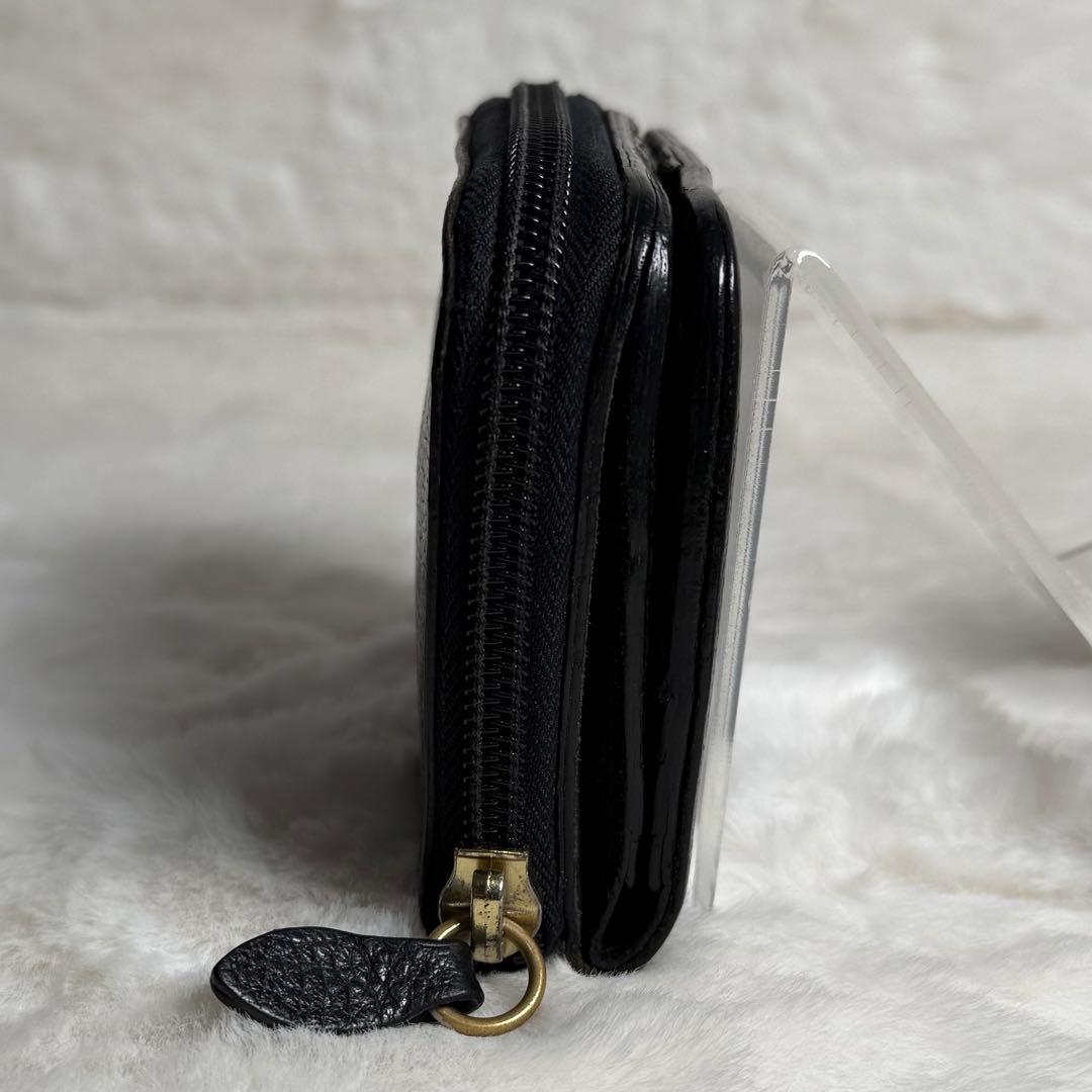 アッキー 様IL BISONTE 二つ折り財布 ブラック レザー コンパクト.