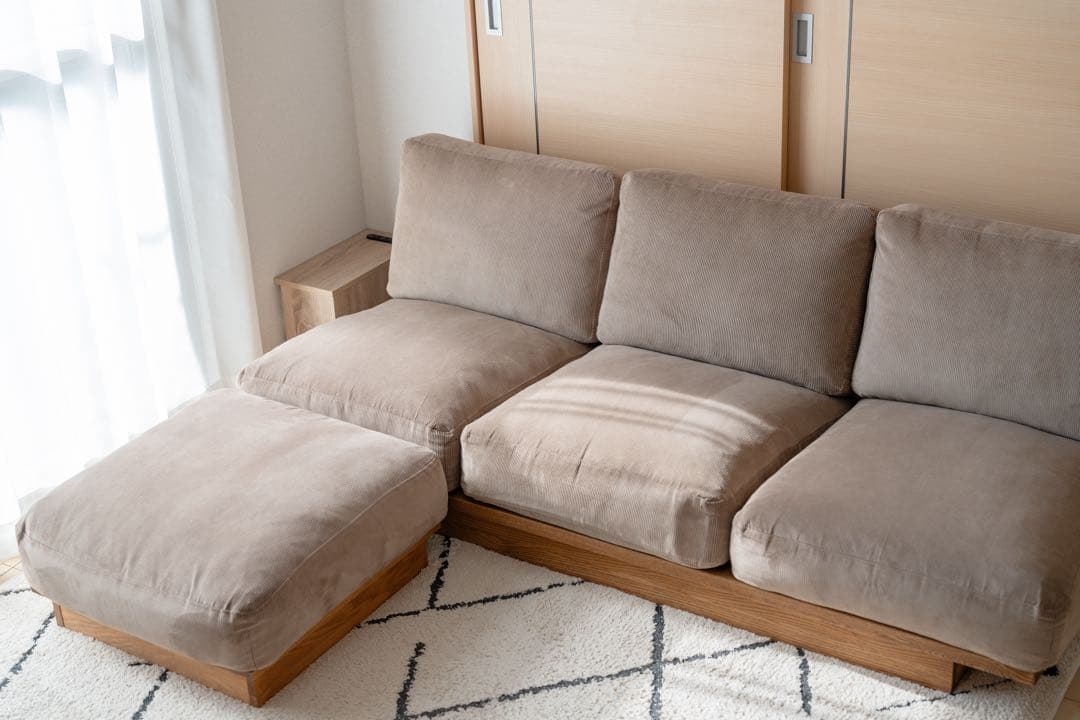 MOMO NATURAL/クラウドローソファ3P/オットマン別売/たのメル便