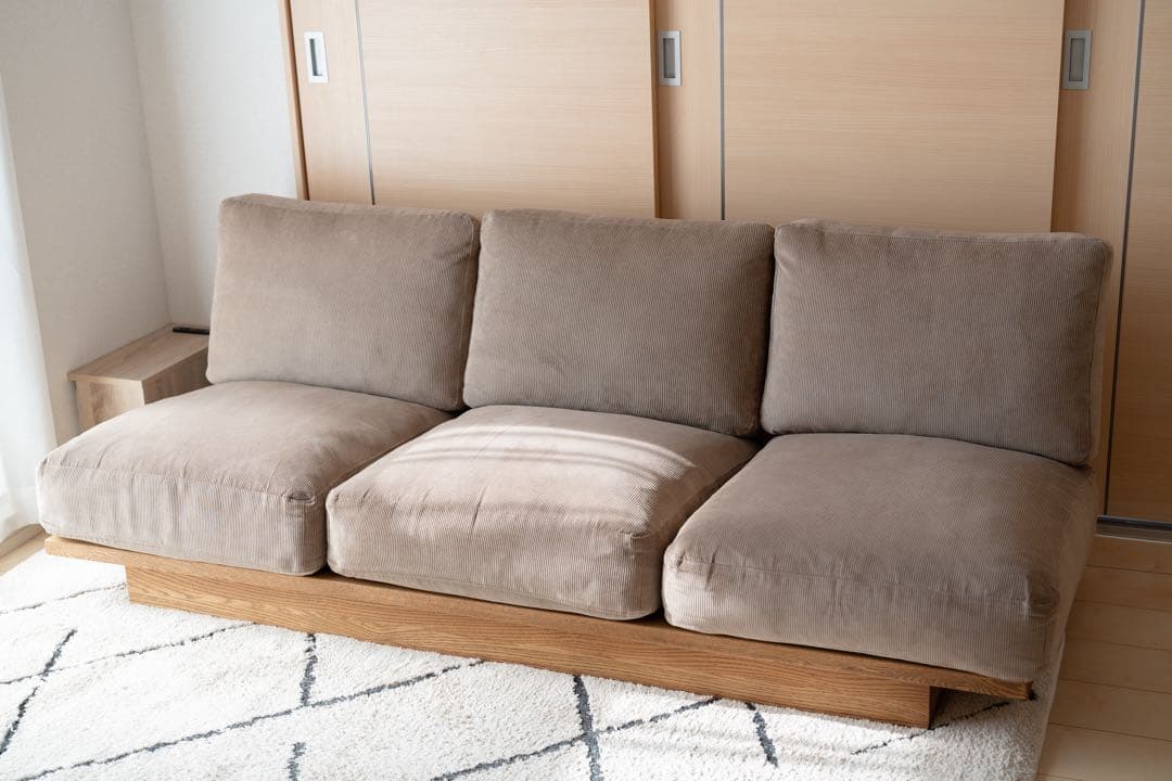 MOMO NATURAL/クラウドローソファ3P/オットマン別売/たのメル便