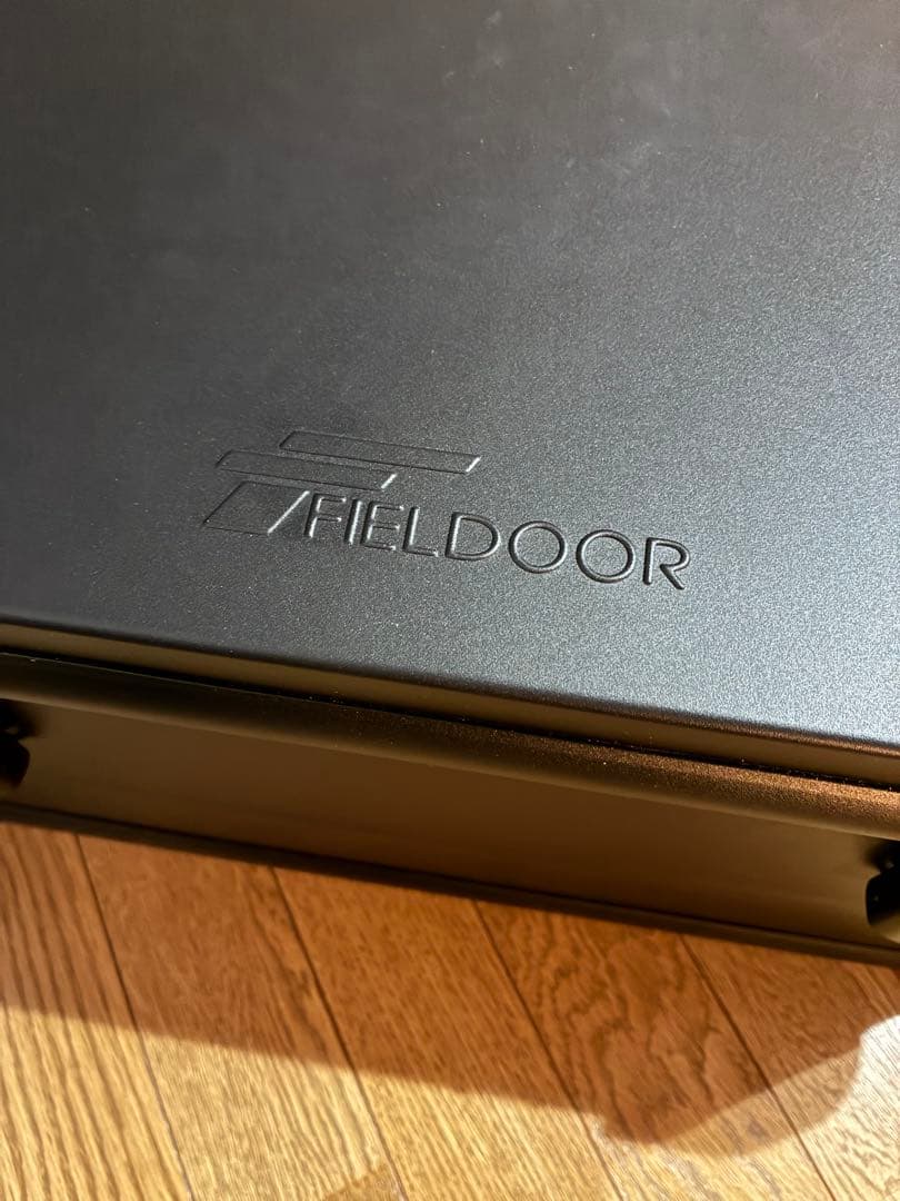 FIELDOOR アルミ コンテナ ボックス 蓋付き 【ブラック】 Mサイズ