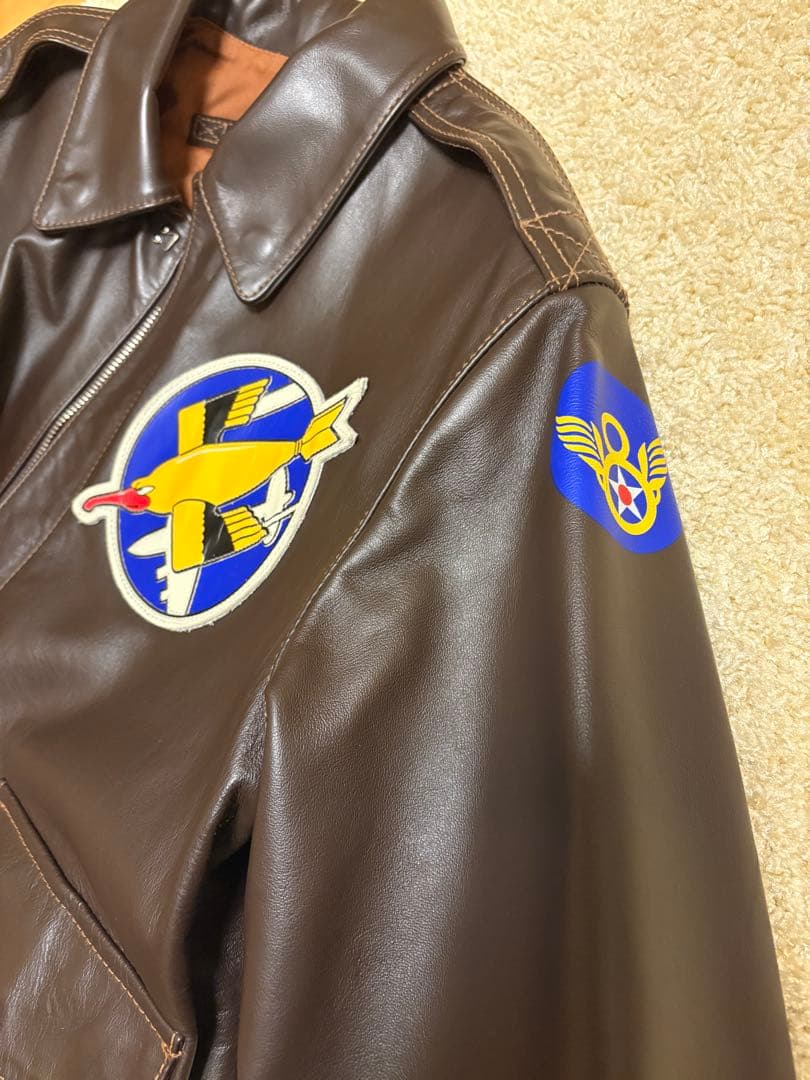レザー TYPE A-2 ジャケット パッチ付き