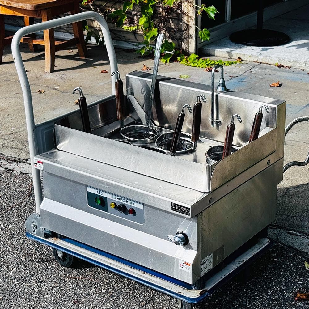 稼働品 3年落ち マルゼン 電気卓上ラーメン釜 MREK-065T 付属品多数