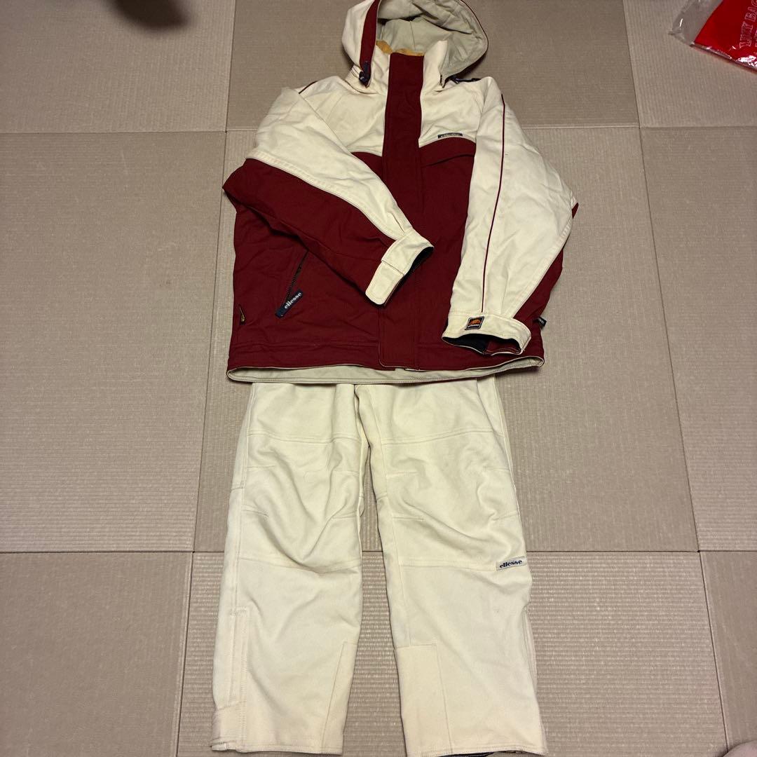ellesse スノーボードウェア 赤/白 フード付き
