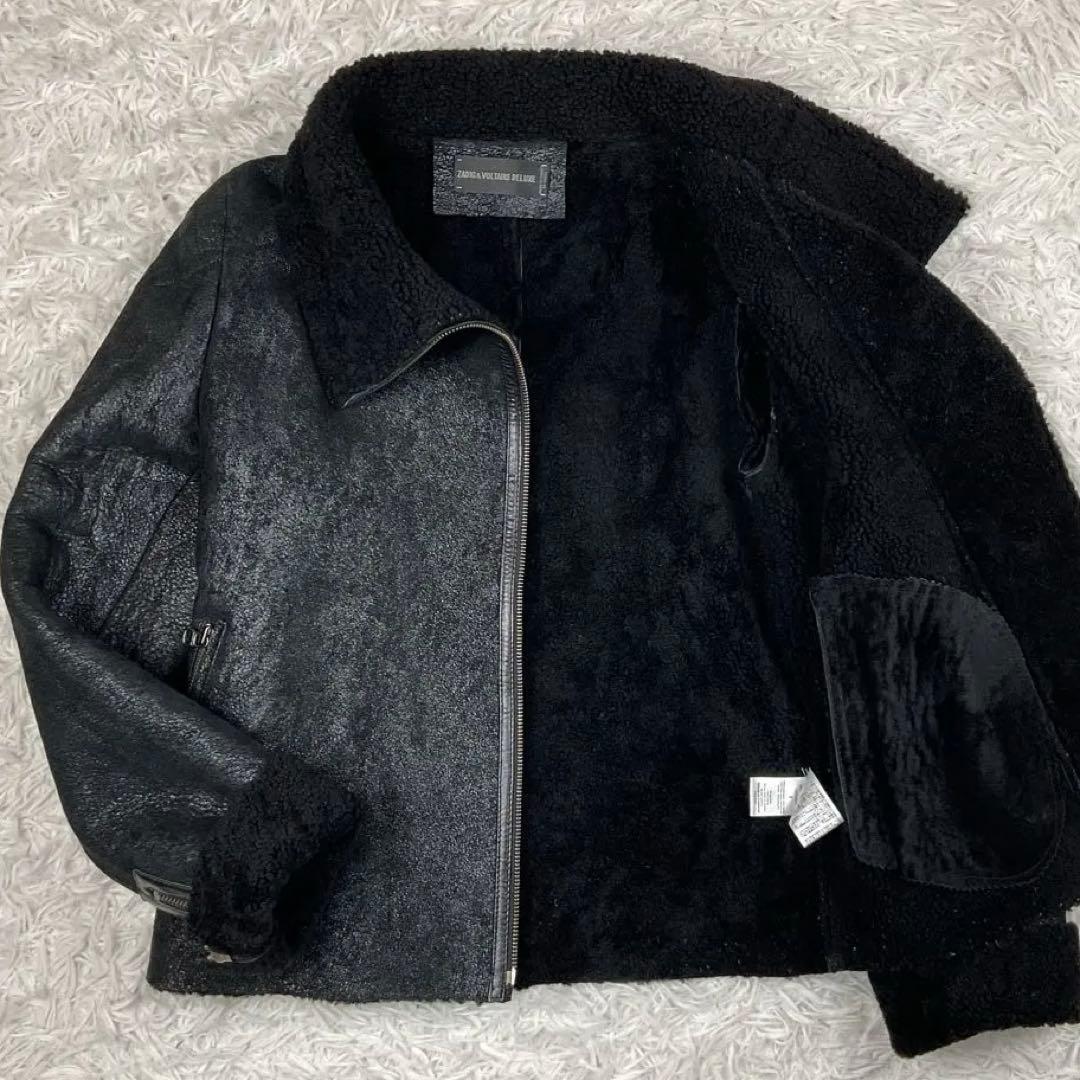 超希少✨ザディグエヴォルテール　ライダースジャケット　リアルムートン　羊革　S