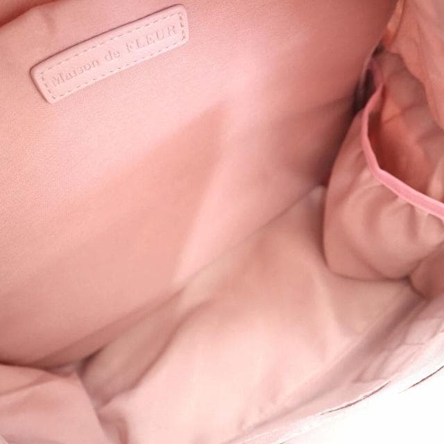 メゾンドフルール チェックリボンラウンドリュック PC収納可 ピンク