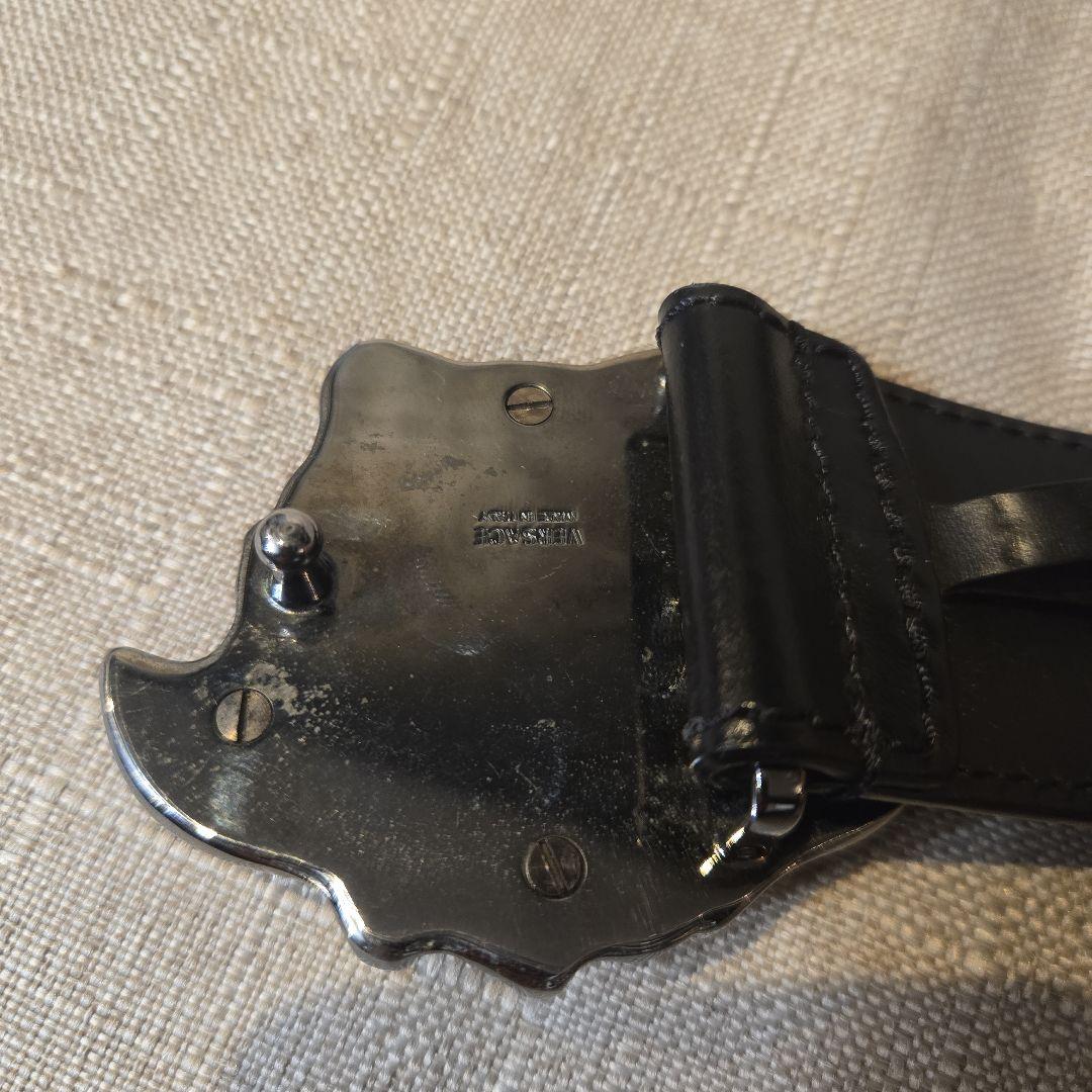 ヴェルサーチ　VERSACE ベルト　シルバー×ブラック　90サイズ　メンズ