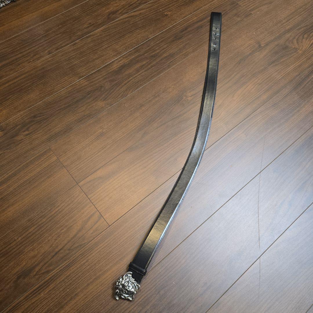 ヴェルサーチ　VERSACE ベルト　シルバー×ブラック　90サイズ　メンズ