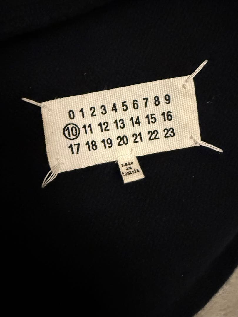 マルジェラ マフラー FUDGE掲載 ネイビー オレンジストライプ comoli