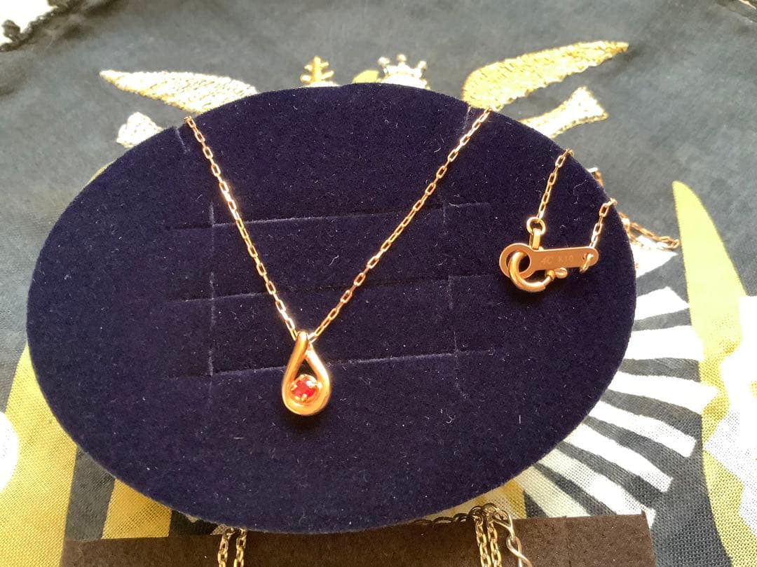 4℃ 10Kルビー＆ダイヤネックレスピンクゴールド4℃シルバーブレスレット