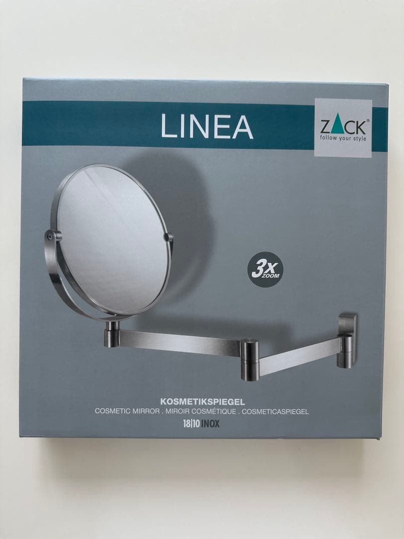 ZACK ウォールミラー LINEA メイクアップミラー　壁付け