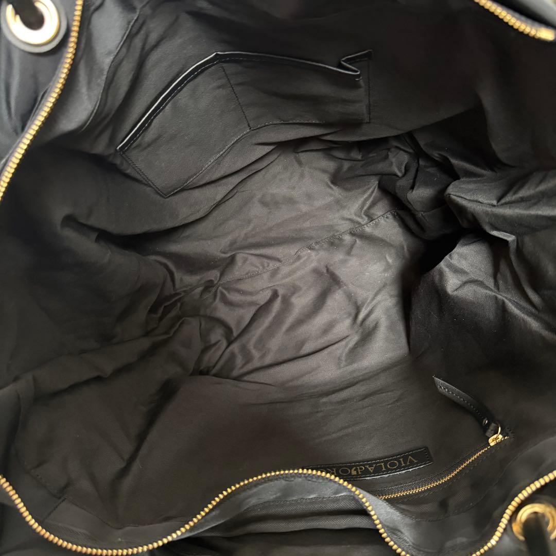 美品 VIOLAd’ORO BIANCA ナイロン トートバッグ L ブラック
