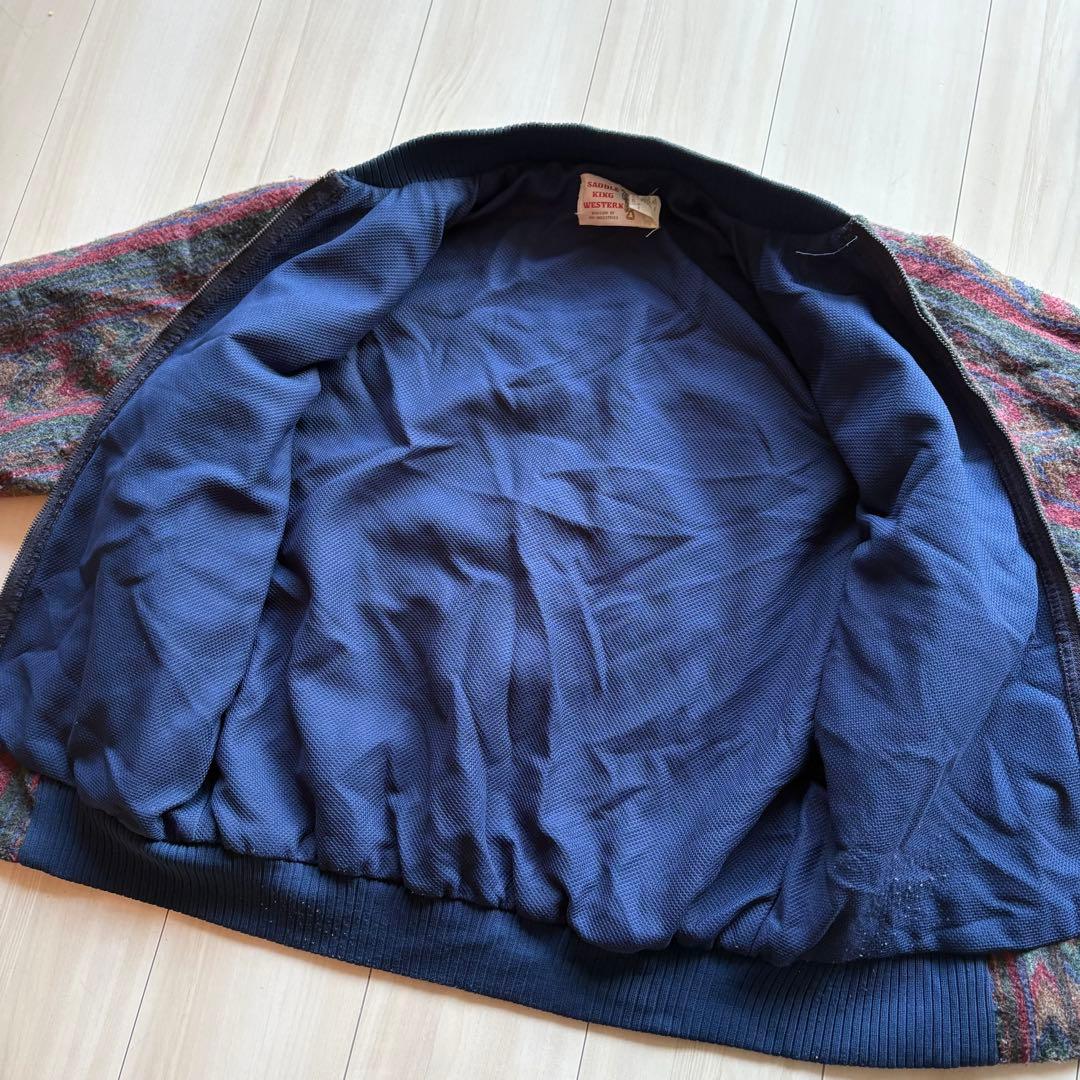 -80s サドルキングウエスタン ネイティブブルゾン USA製 M タロンジップ