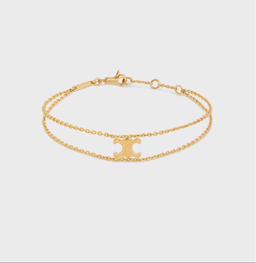 み*ゃ様 CELINE トリオンフ サスペンダーブレスレット　ゴールド