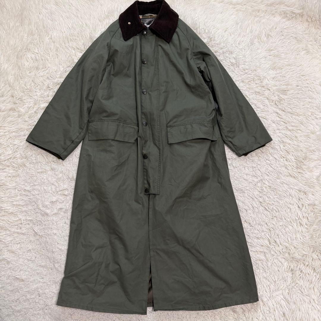 美品　バブアー　バーレー　ワックスコート　ロングコート　オーバーサイズ　マキシ丈
