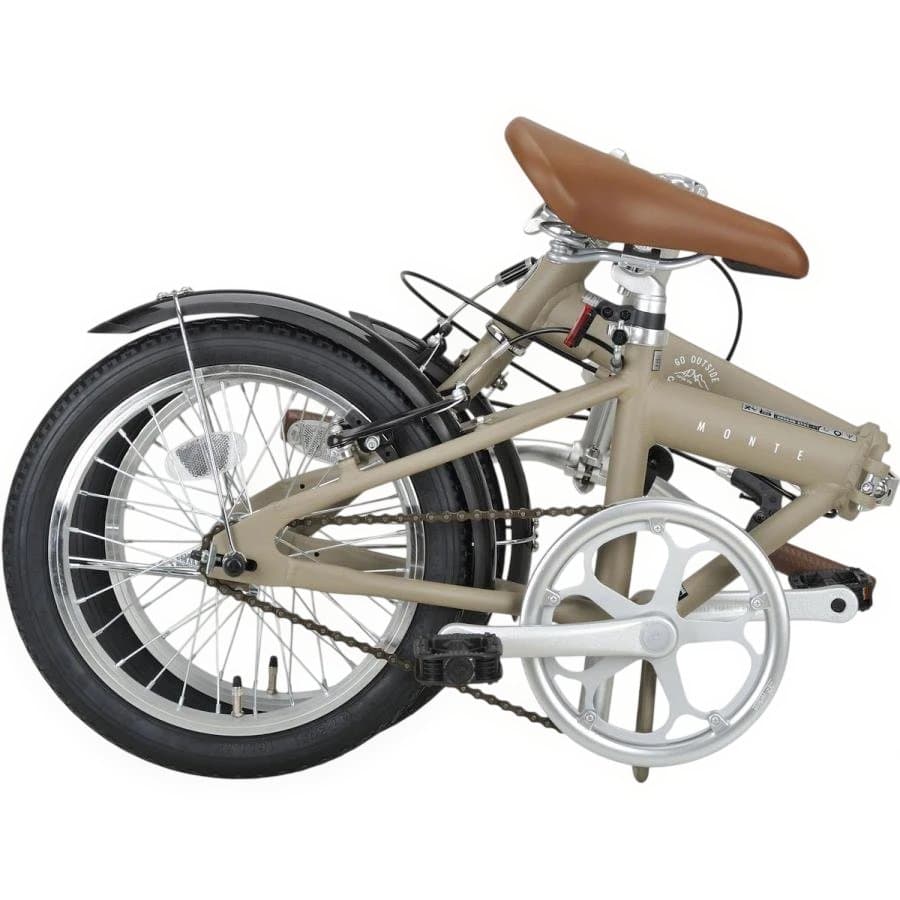 新品　16インチ 折り畳み自転車 アルミ AL-FDB161 カーキ モンテ