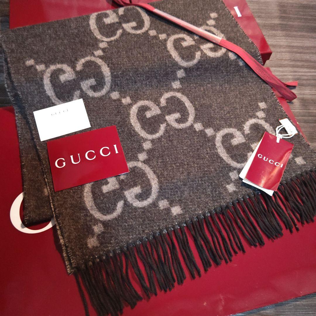 ❤新品箱袋付き❤定価約15万❤GUCCI マフラー ショール　カシミア100％黒