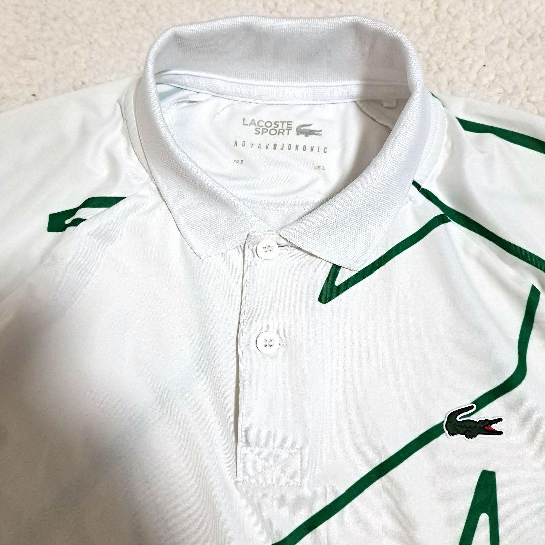 【美品】LACOSTE ジョコビッチモデル ポロシャツ US/Lサイズ ホワイト